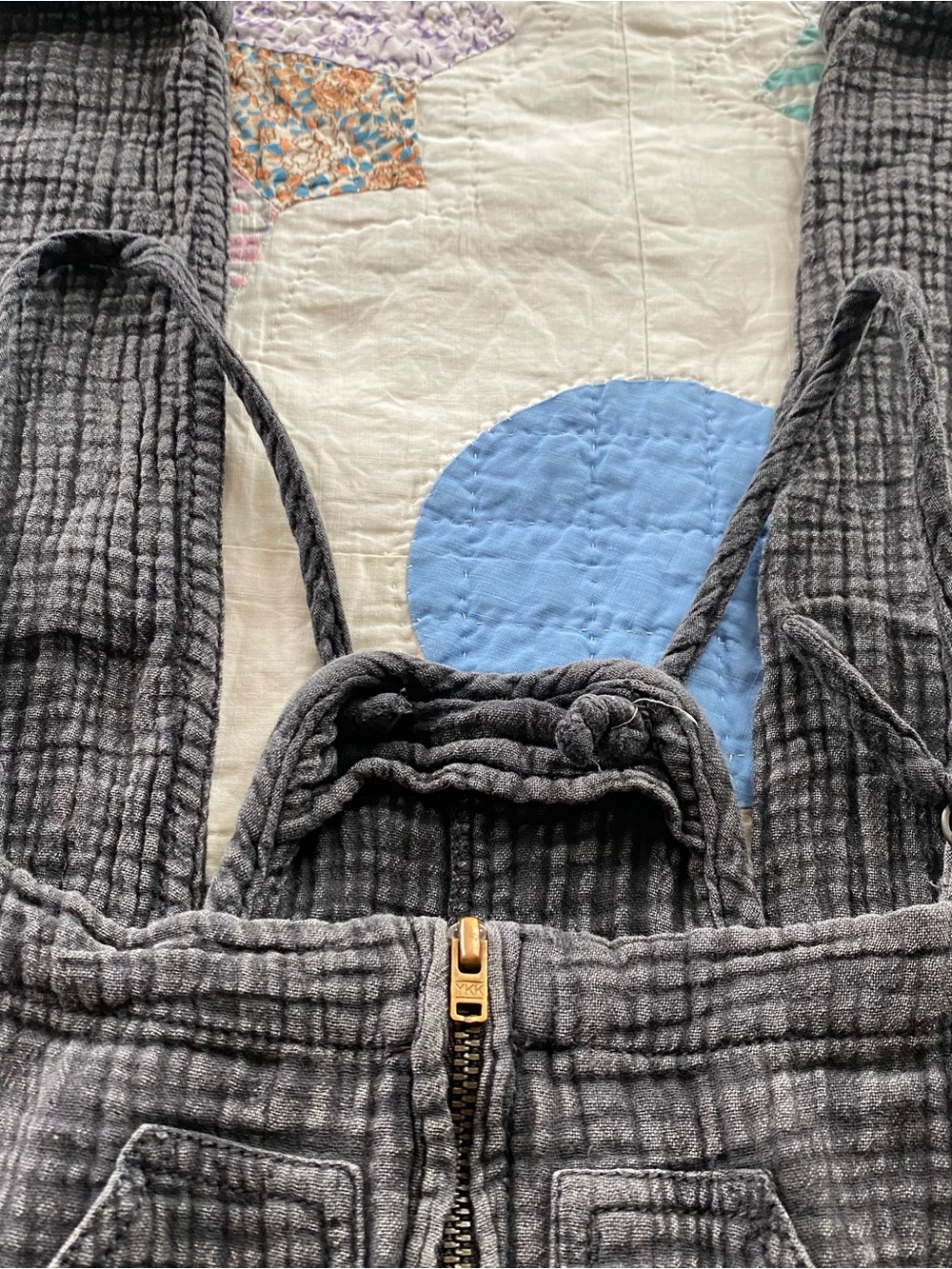 Pilcro Anthropology Boho Coastal Grey Cotton Gauze Painter’s Overalls Sz 28 p - Picture 5 of 11